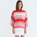 DAWN x DARE Lola Mohair Handknit Pullover Super Pink - J BY J Fashion