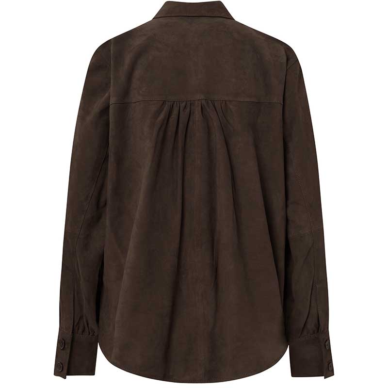 DEPECHE 50882 KATIEDEP SUEDE SHIRT MØRKEBRUN