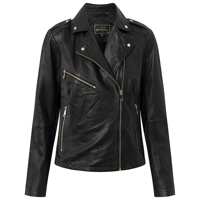 DEPECHE 50964 NOORADEP BIKER LEATHER JACKET SORT