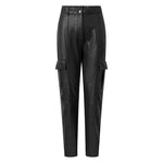 DEPECHE CELESTDEP CARGO LEATHER PANTS SORT