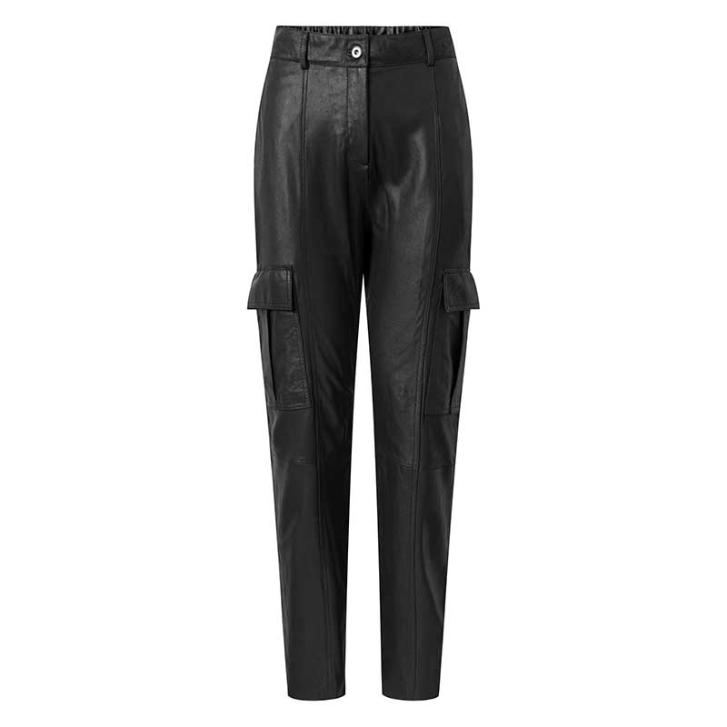 DEPECHE CELESTDEP CARGO LEATHER PANTS SORT