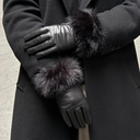 Depeche Gloves With Fur Black