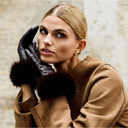 Depeche Gloves With Fur Chocolate
