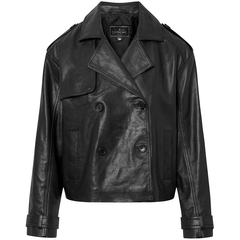 Depeche 51146 MayDep Short Trenchcoat Black - J BY J Fashion