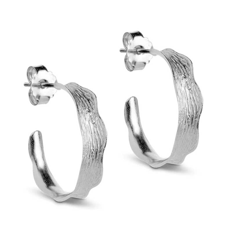ENAMEL ANE SMALL HOOPS SØLV