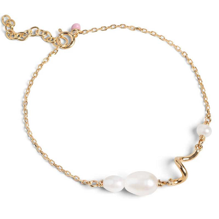 ENAMEL B113G PEARLIE TWIST BRACELET GULD - J BY J Fashion