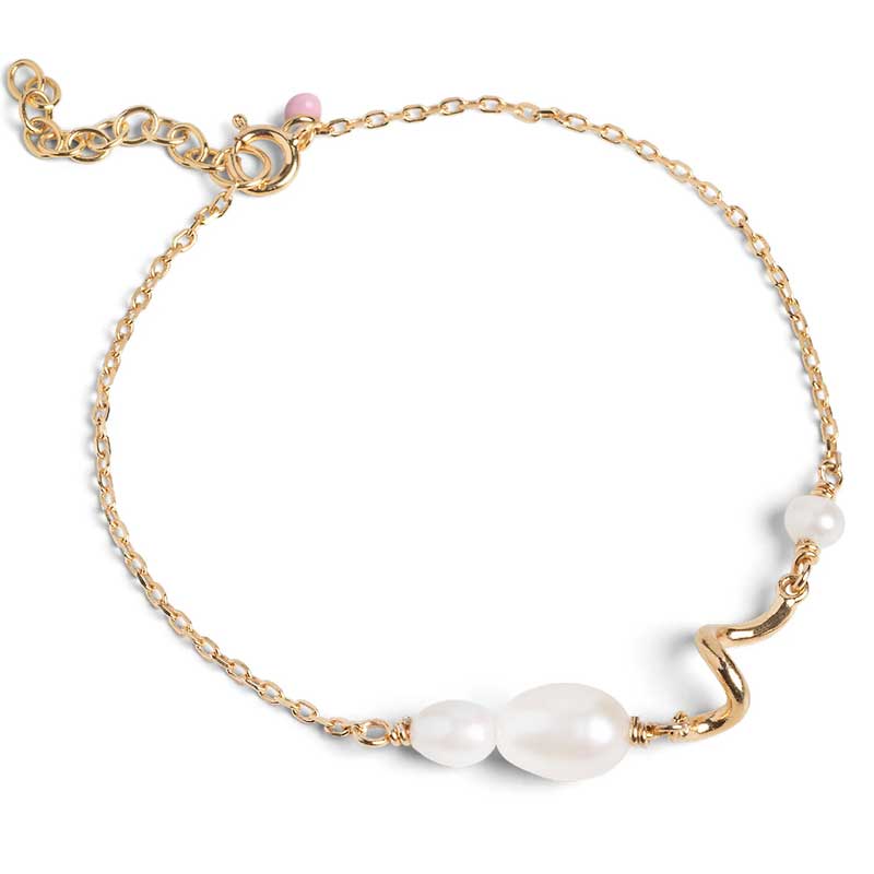 ENAMEL B113G PEARLIE TWIST BRACELET GULD