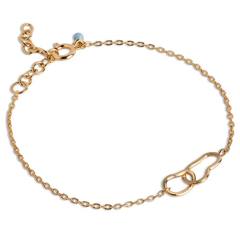 ENAMEL B115G ORGANIC DOUBLE CIRCLE BRACELET GULD