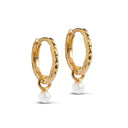 ENAMEL BELLE PEARL HOOPS GULD - J BY J Fashion