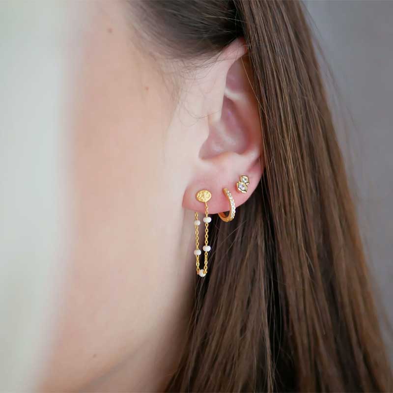 ENAMEL E140GM LOLA EARRING OFF WHITE & GULD