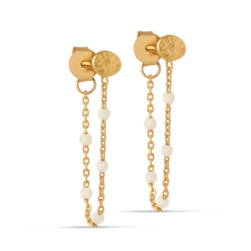 ENAMEL E140GM LOLA EARRING OFF WHITE & GULD