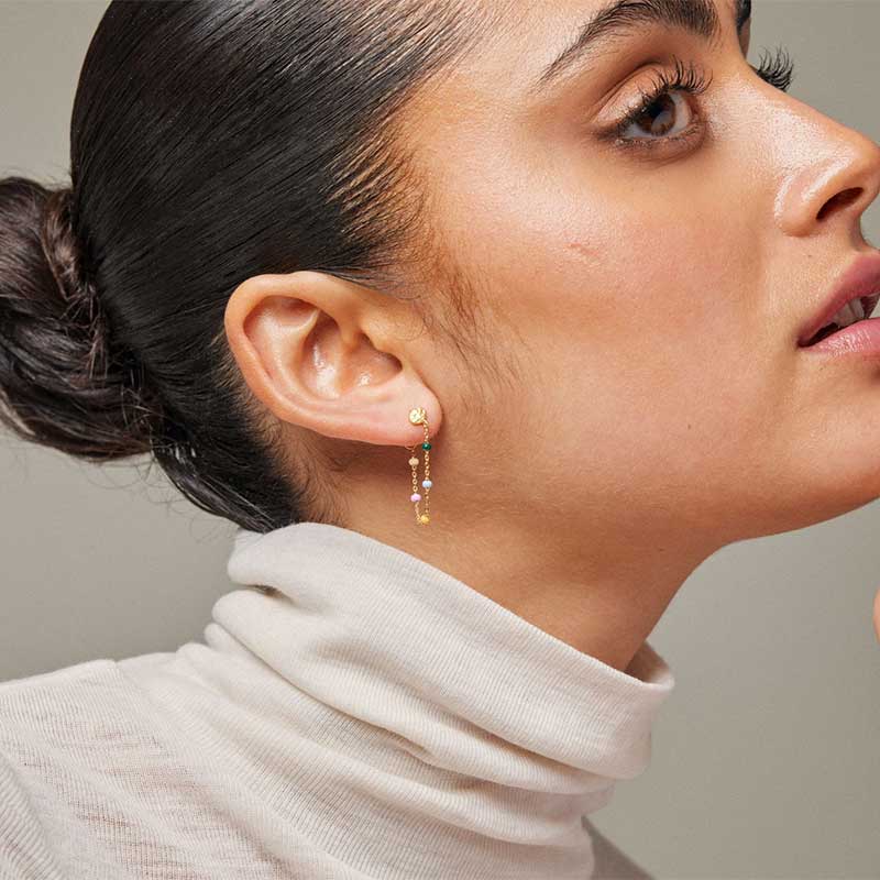 ENAMEL E140GM LOLA EARRING PASTEL & GULD