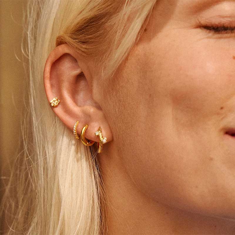 ENAMEL E171GM MINI KAMMA HOOPS GULD