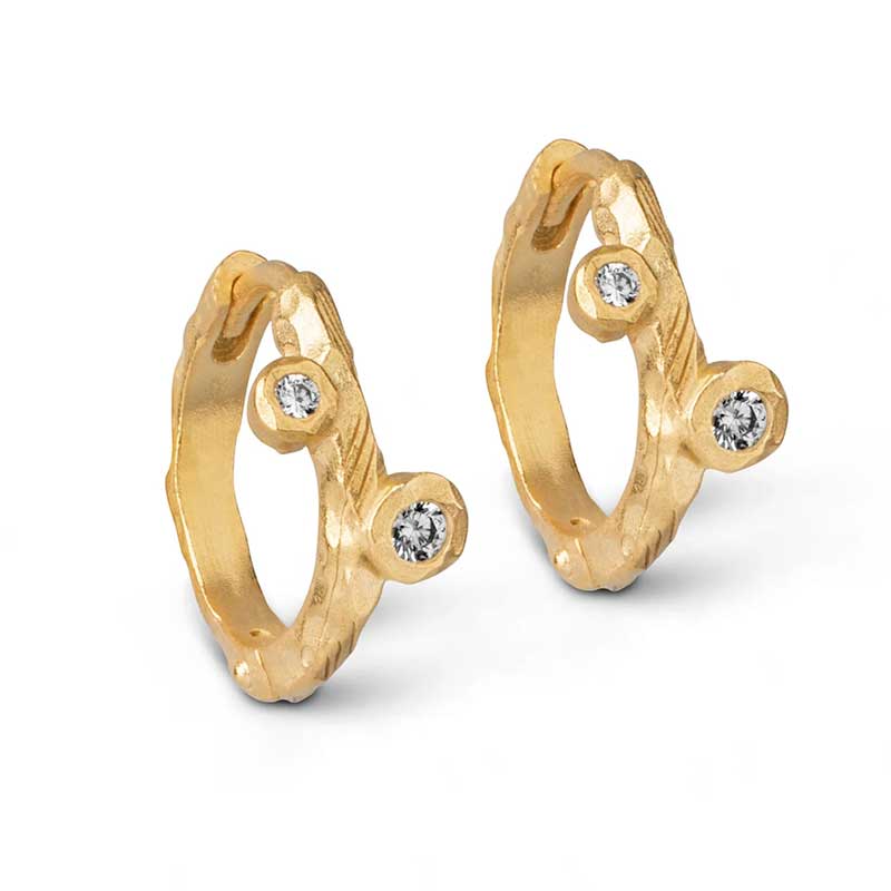 ENAMEL E171GM MINI KAMMA HOOPS GULD