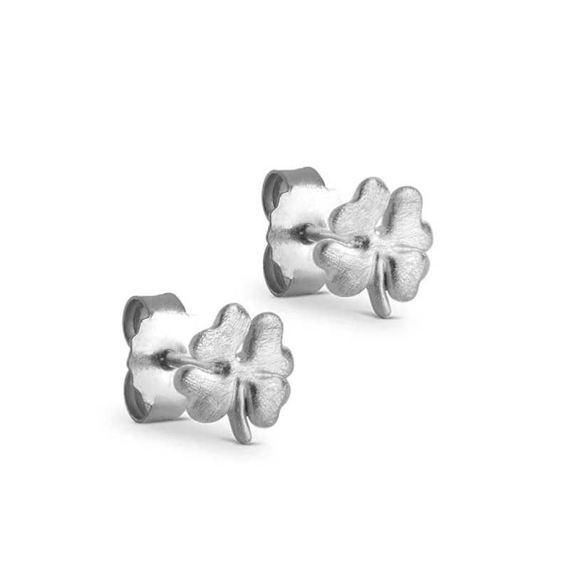 ENAMEL E238SM ORGANIC CLOVER STUDS SØLV