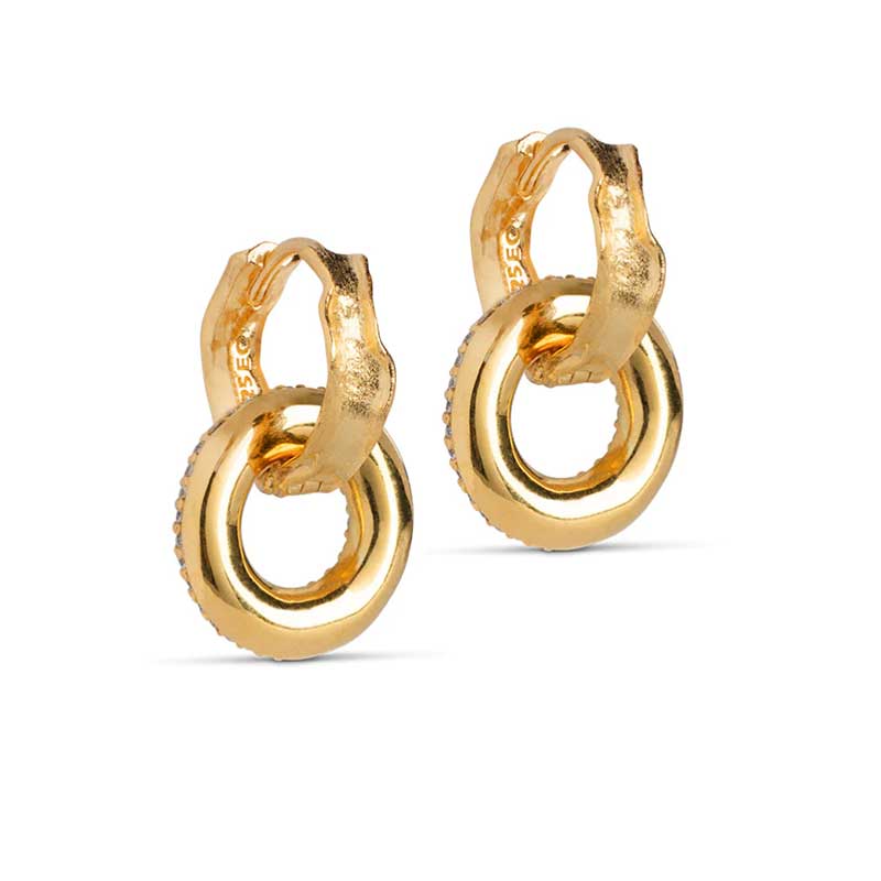 ENAMEL E287GM CELIN HOOPS GULD - J BY J Fashion