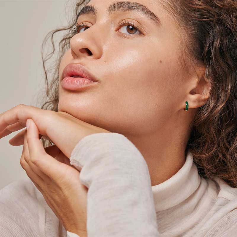 ENAMEL E323G ENAMEL CHUNKY HOOPS GULD