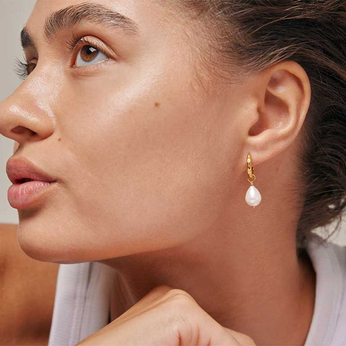 ENAMEL E324GM SIGNIFICANT PEARL HOOPS GULD