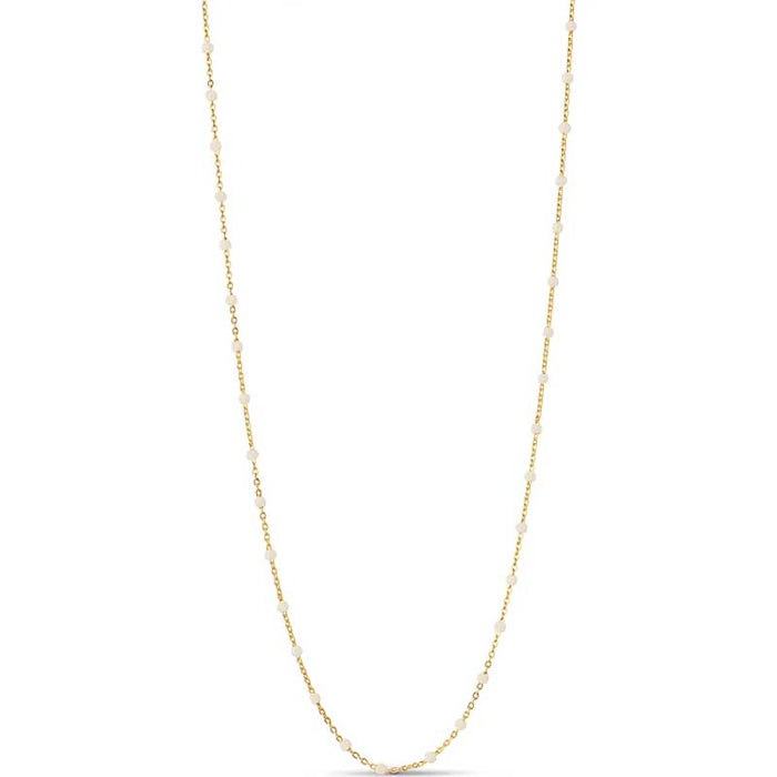 ENAMEL N55G LOLA NECKLACE OFF WHITE & GULD