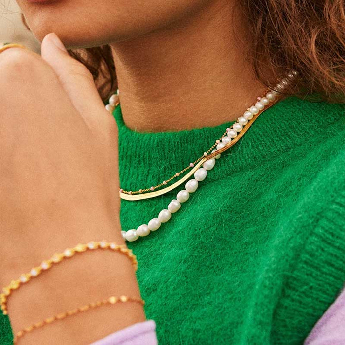 ENAMEL N55G LOLA NECKLACE OFF WHITE & GULD1