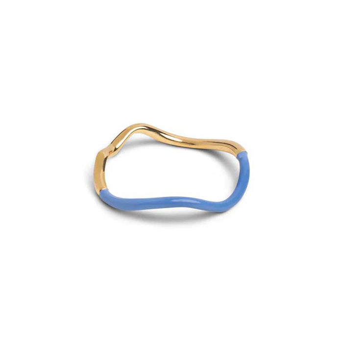 ENAMEL SWAY RING GULD & BLÅ - J BY J Fashion