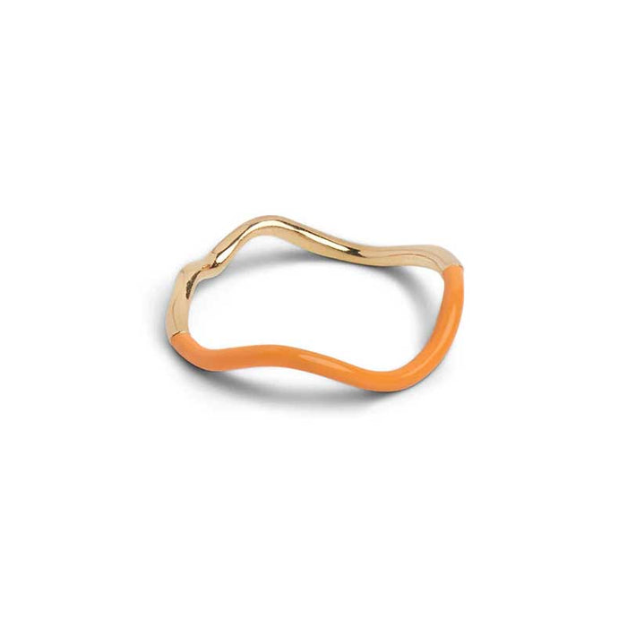 ENAMEL SWAY RING GULD & ORANGE