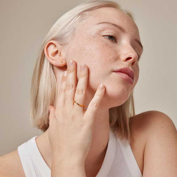 ENAMEL SWAY RING GULD & ORANGE