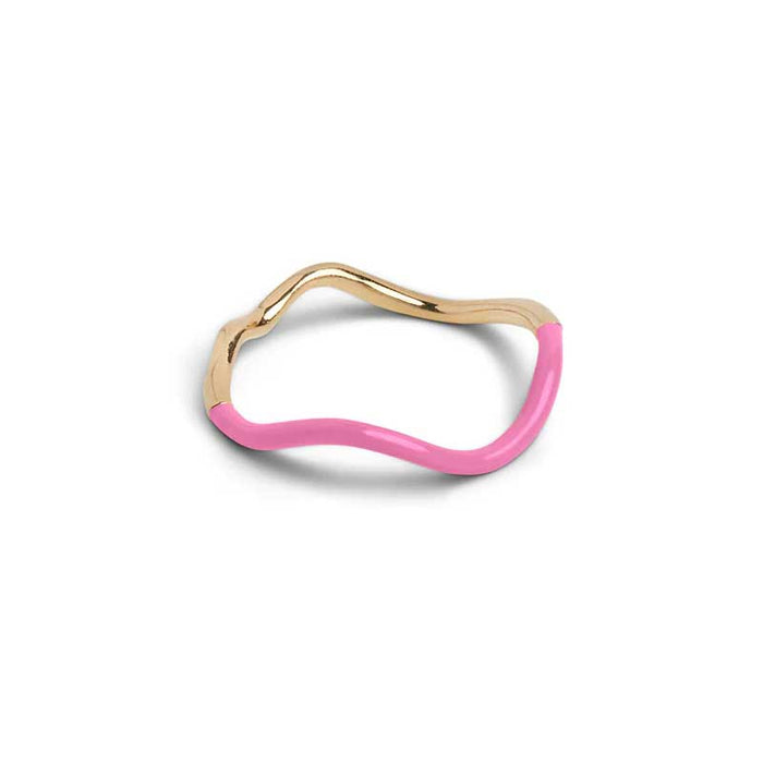 ENAMEL SWAY RING GULD & PINK