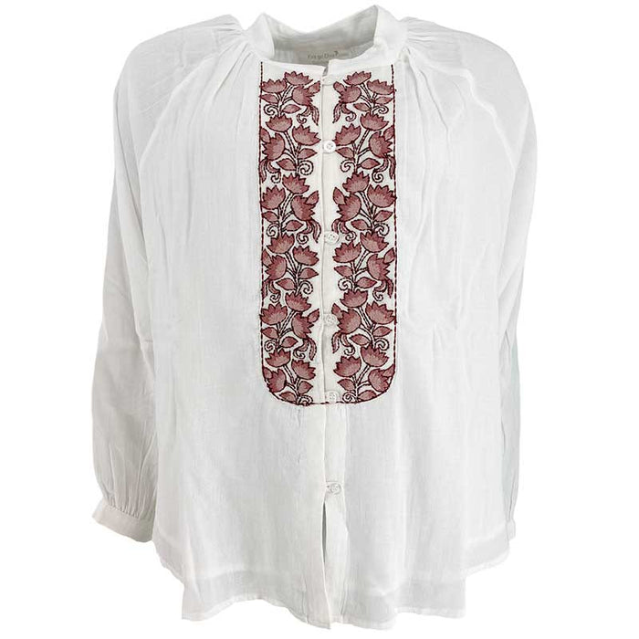 EVA GO DIVA ELINA EMBRODERY SHIRT HVID-J BY J Fashion