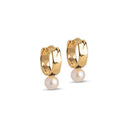 Enamel Avaya Pearl Hoops Guld - J BY J Fashion