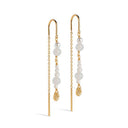 Enamel E282G Sofia Earring White And Pearls - J BY J Fashion