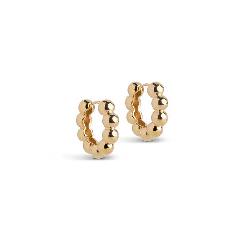 Enamel E401G Hoops Ball Chunky Guld - J BY J Fashion