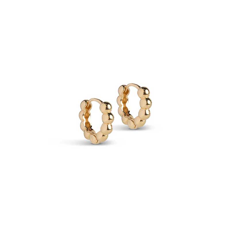 Enamel E404G Ball Hoops Small Guld - J BY J Fashion