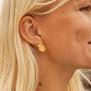 Enamel E70GM Wave Earring Guld - J BY J Fashion