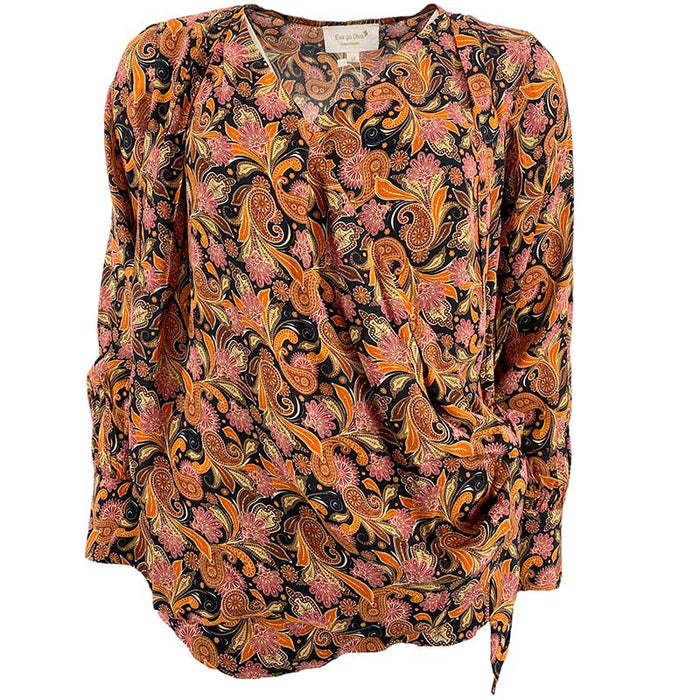 Eva Go Diva Friday Wrap Top Print