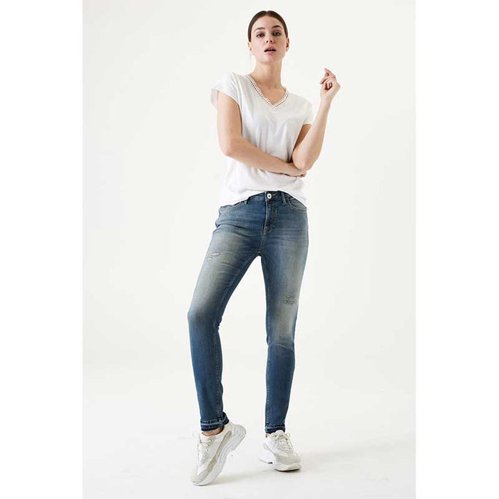 GARCIA 244-4997 CELIA SUPERSLIM FIT VINTAGE USED BLÅ
