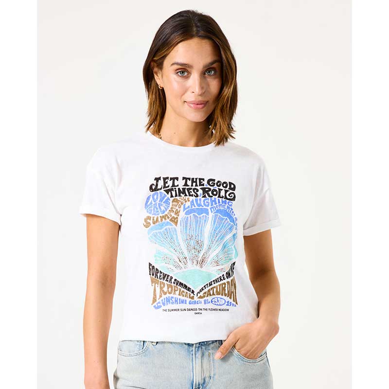 Garcia D50007 Ladies T-Shirt SS Off White