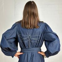 Gaspar Tunø LS Denim Dress Blue