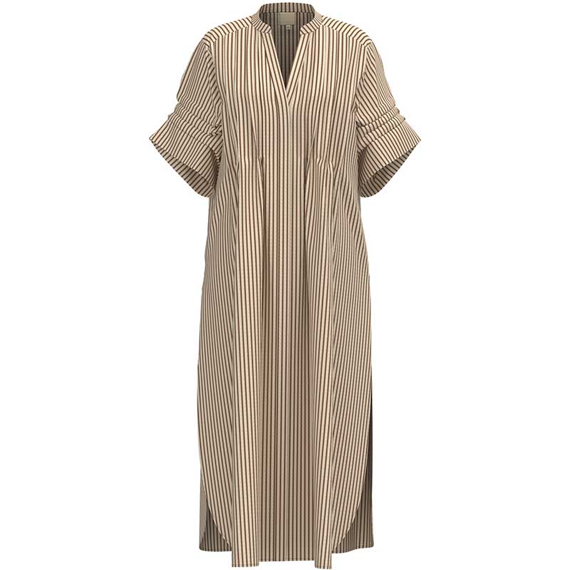 Gossia AlexaGO Jo Shirt Dress Creme Brown Stripes