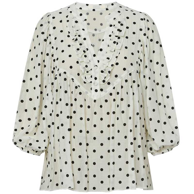 Gossia G2169 ReeseGO Dot Blouse Off White - J BY J Fashion