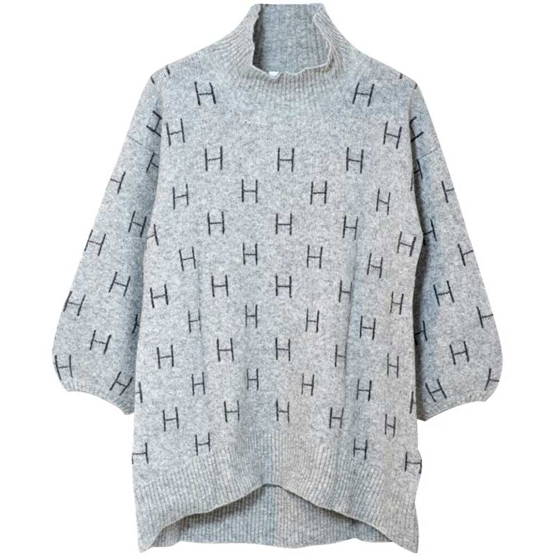 HÉST FAM SWEATER LONG KNIT GRÅ