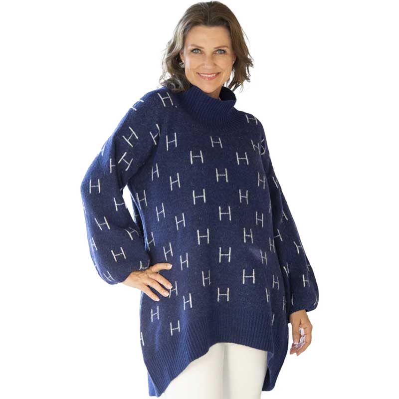 HÉST FAM SWEATER LONG KNIT NAVY-J BY J Fashion