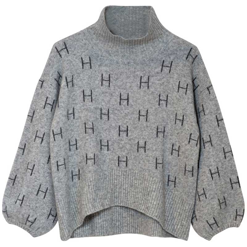 HÉST FAM SWEATER SHORT KNIT GRÅ