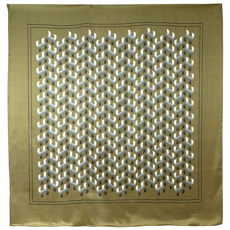 HÉST FROYA SILK SMALL SCARF ARMY