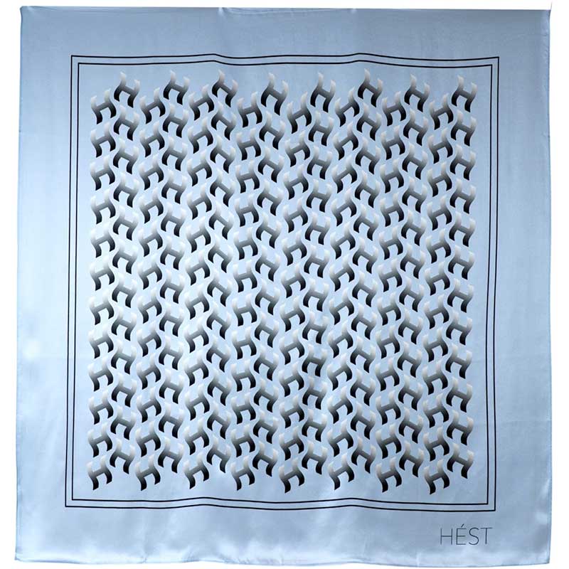 HÉST FROYA SILK SMALL SCARF LYSEBLÅ