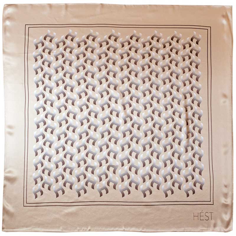 HÉST FROYA SILK SMALL SCARF SAND