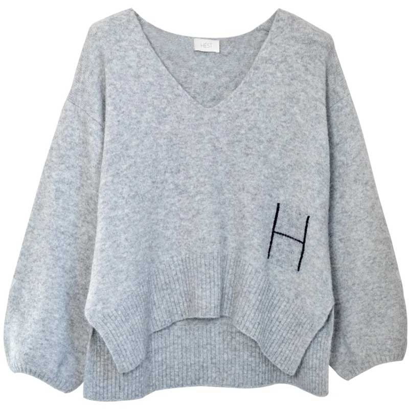 HÉST JENNY KNIT SWEATER LYSEGRÅ - J BY J Fashion