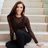 HYPE THE DETAIL 300 MESH BLOUSE BRUN
