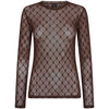 HYPE THE DETAIL 300 MESH BLOUSE BRUN
