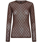 HYPE THE DETAIL 300 MESH BLOUSE BRUN